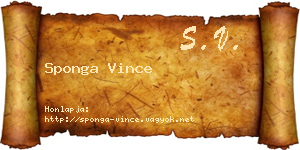 Sponga Vince névjegykártya